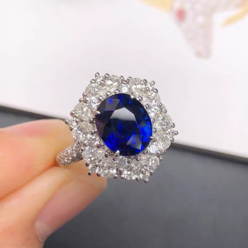 18K金蓝宝石戒指