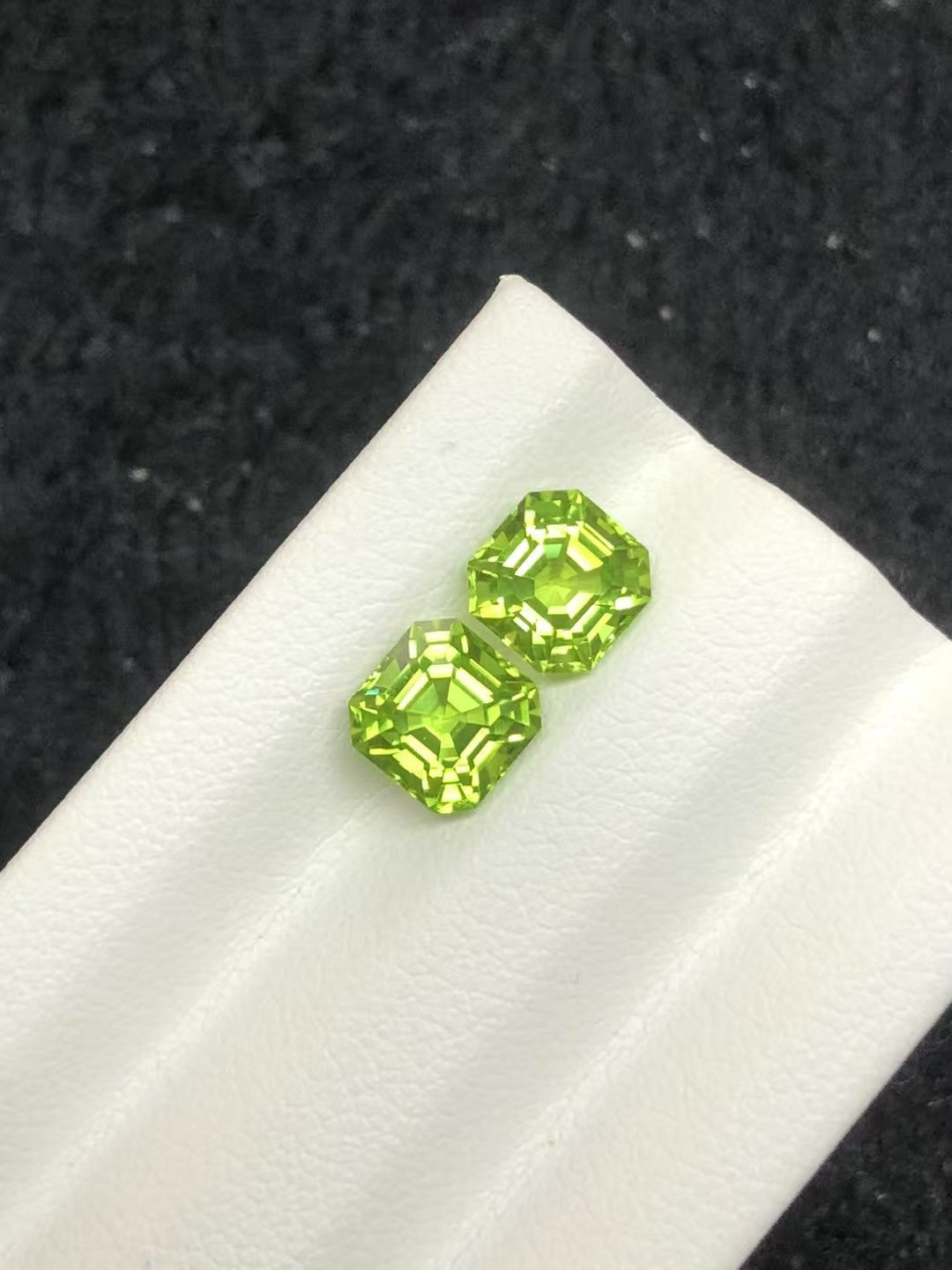 清新橄榄石耳钉裸石