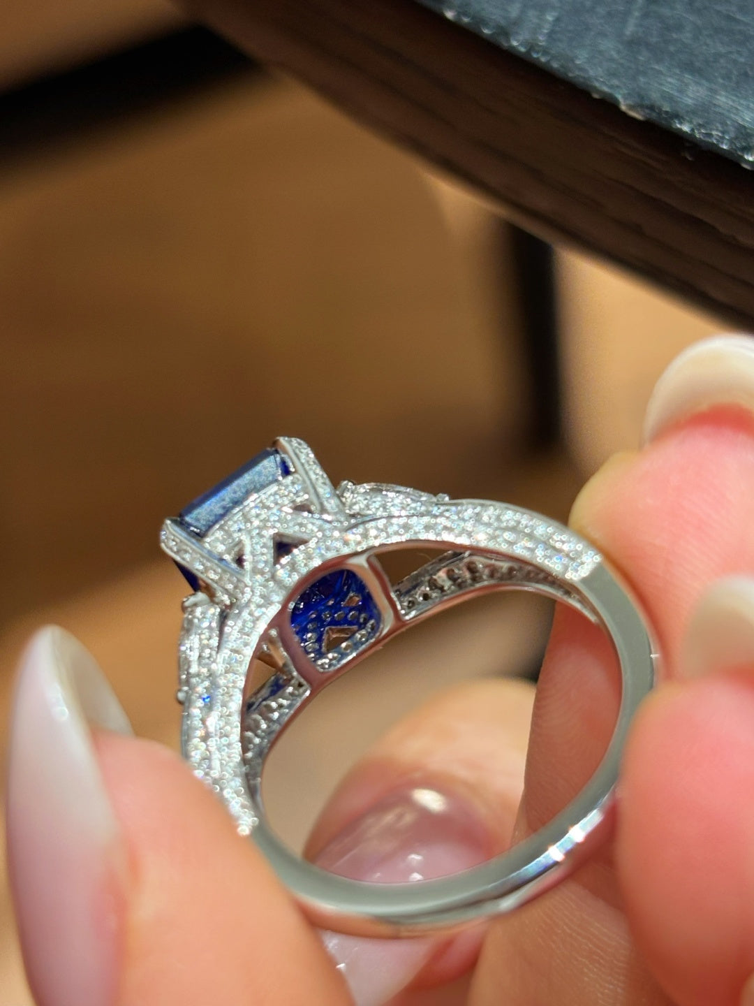 高级别皇家蓝蓝宝石戒指💍经典三石款